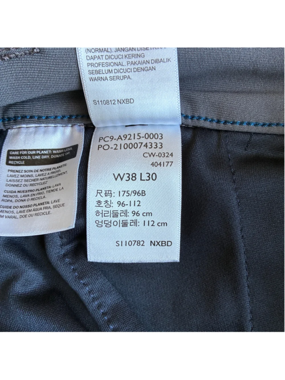 LEVIS XX Chino Standard Taper Tech Performance Pants Mens 38x30 Gray Gorpcore